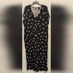 Disney Minnie Mouse Black Challis Culotte Jumpsuit